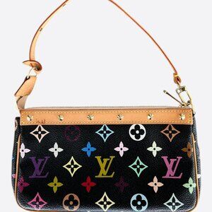Louis Vuitton Takashi Murakami Black & Multicolor Monogram Pochette Accessoires